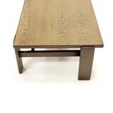Asymmetrical solid Wenge wooden coffee table 1960s