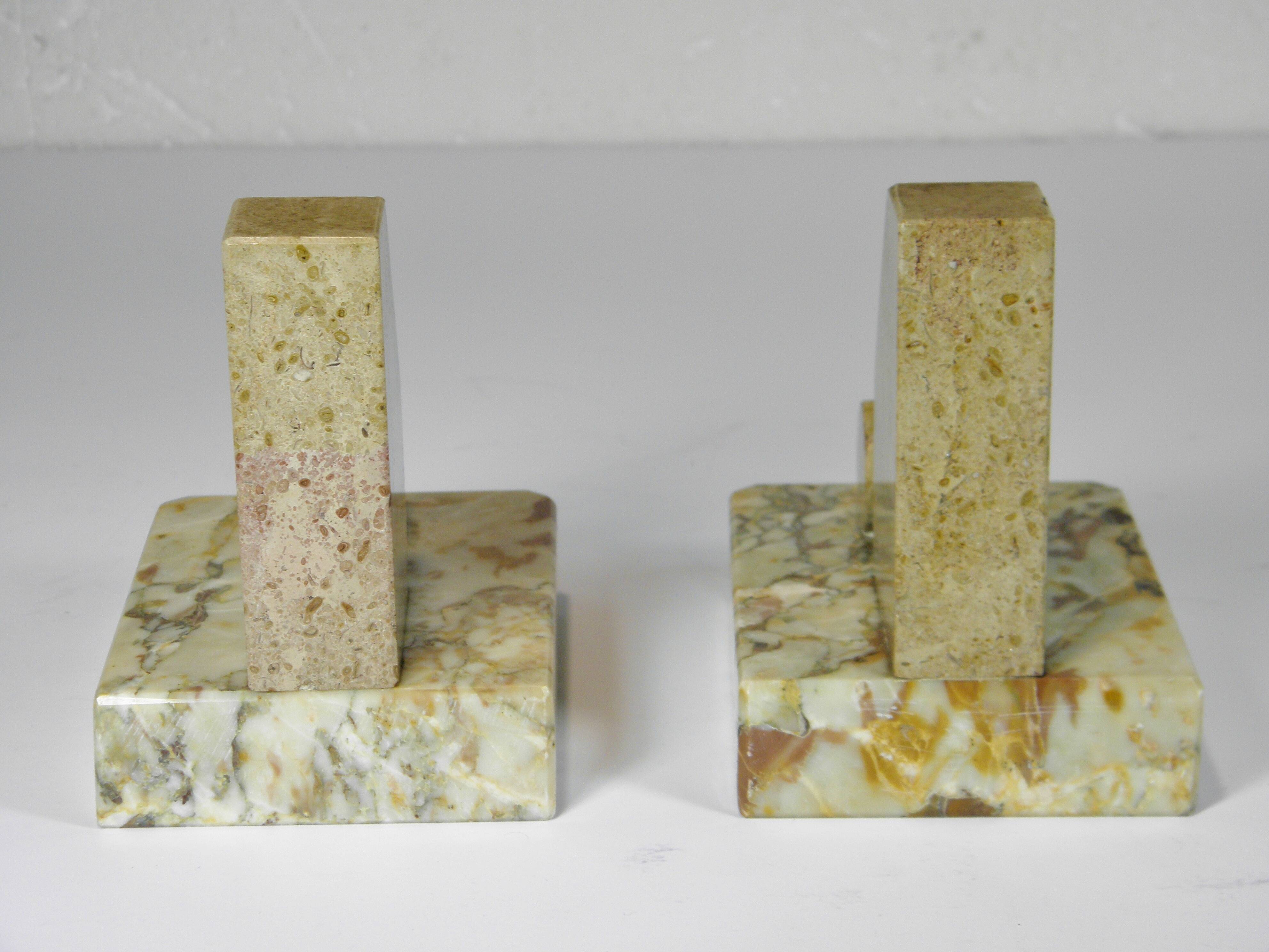 Pair of Marble Bookends from the Art Deco period