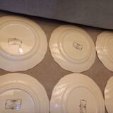 6 flat plates Sarreguemines Obernai décor Alsace