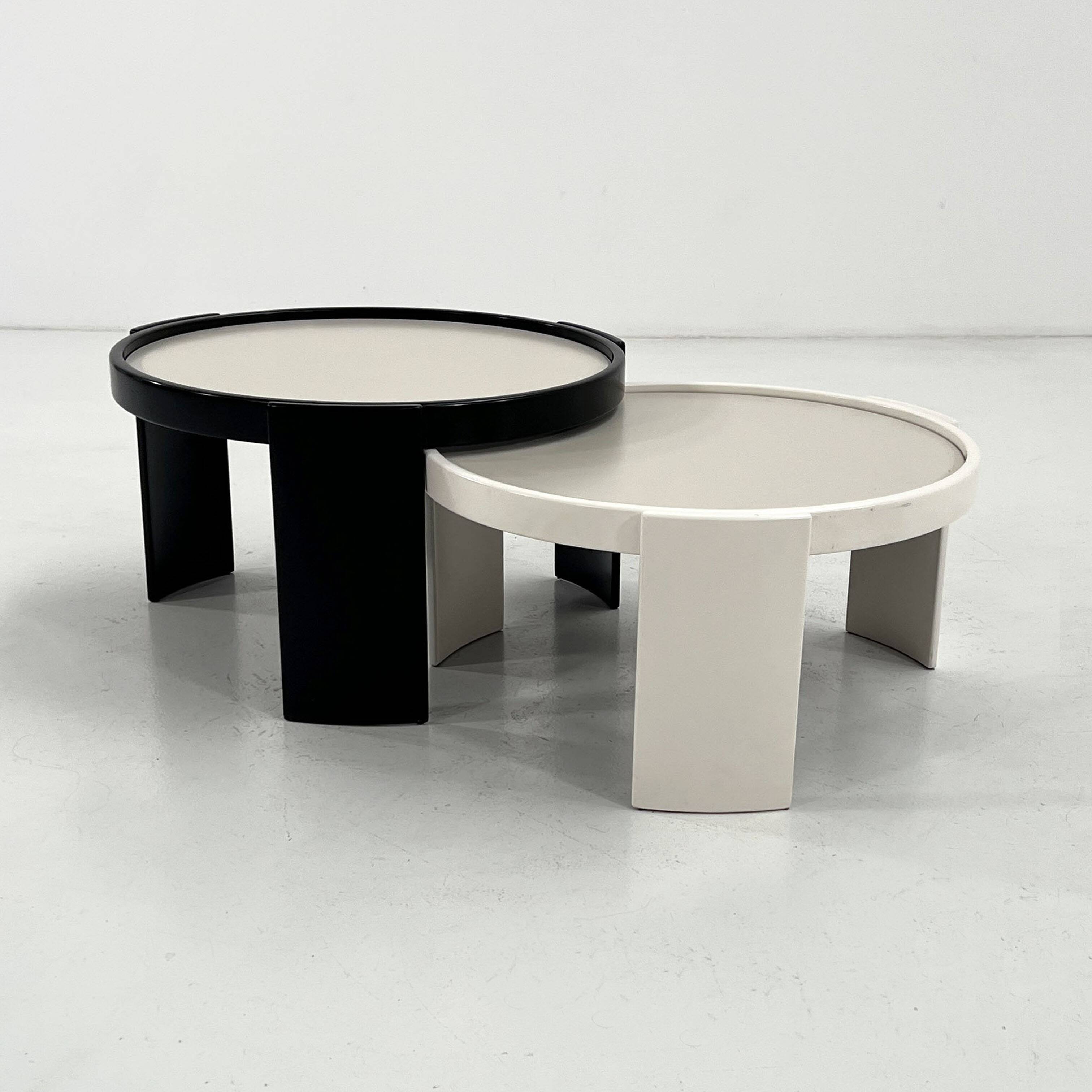 Set of 2 large reversible nesting tables by G. Frattini for Cassina, 70