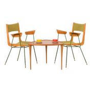 Boomerang chair attr. to Carlo De Carli, set of 2, Italy 1950s