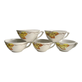 set of 5 coffee cups Badonviller 30-40s