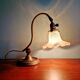 Art Nouveau desk lamp, bronze and opalescent glass
