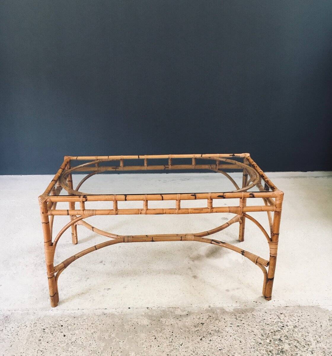 Mid-Century Chippendale Bamboo Dining Table, Italy, 1960s