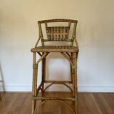 Rattan and bamboo stool