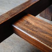 Brutalist rustic XXL farm table "Olavi" in stained elm NF furniture for 12 guests
