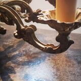 Lustre ancien 8 feux 8 branches en bronze doré Louis XVI TBE