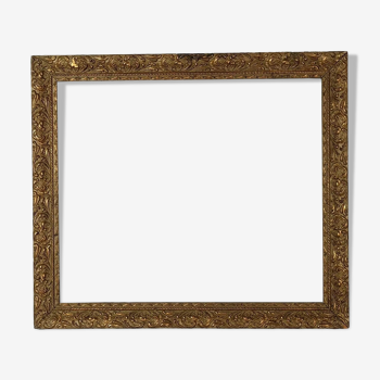 Wood frame stucco patinated gilded decoration rinceaux