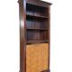 Vintage wooden library with storage chest/basket.