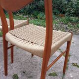 4 chaises Arne Wahl Iversen cordage neuf