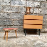 Mini dresser furniture tv / vintage hifi teak metal feet 1950 1960