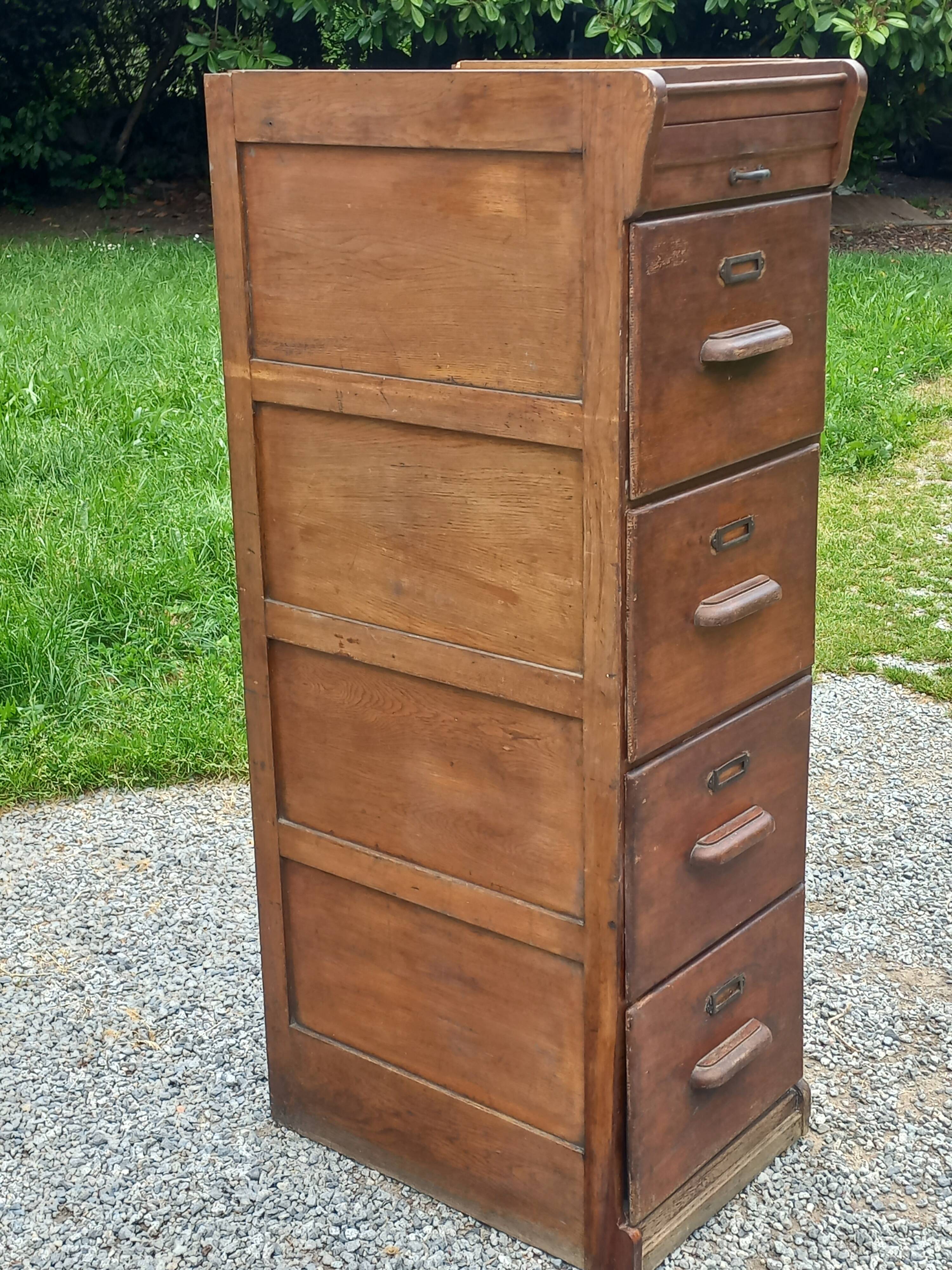 Oak craft cabinet with 5 drawers from the 1930s/1950s