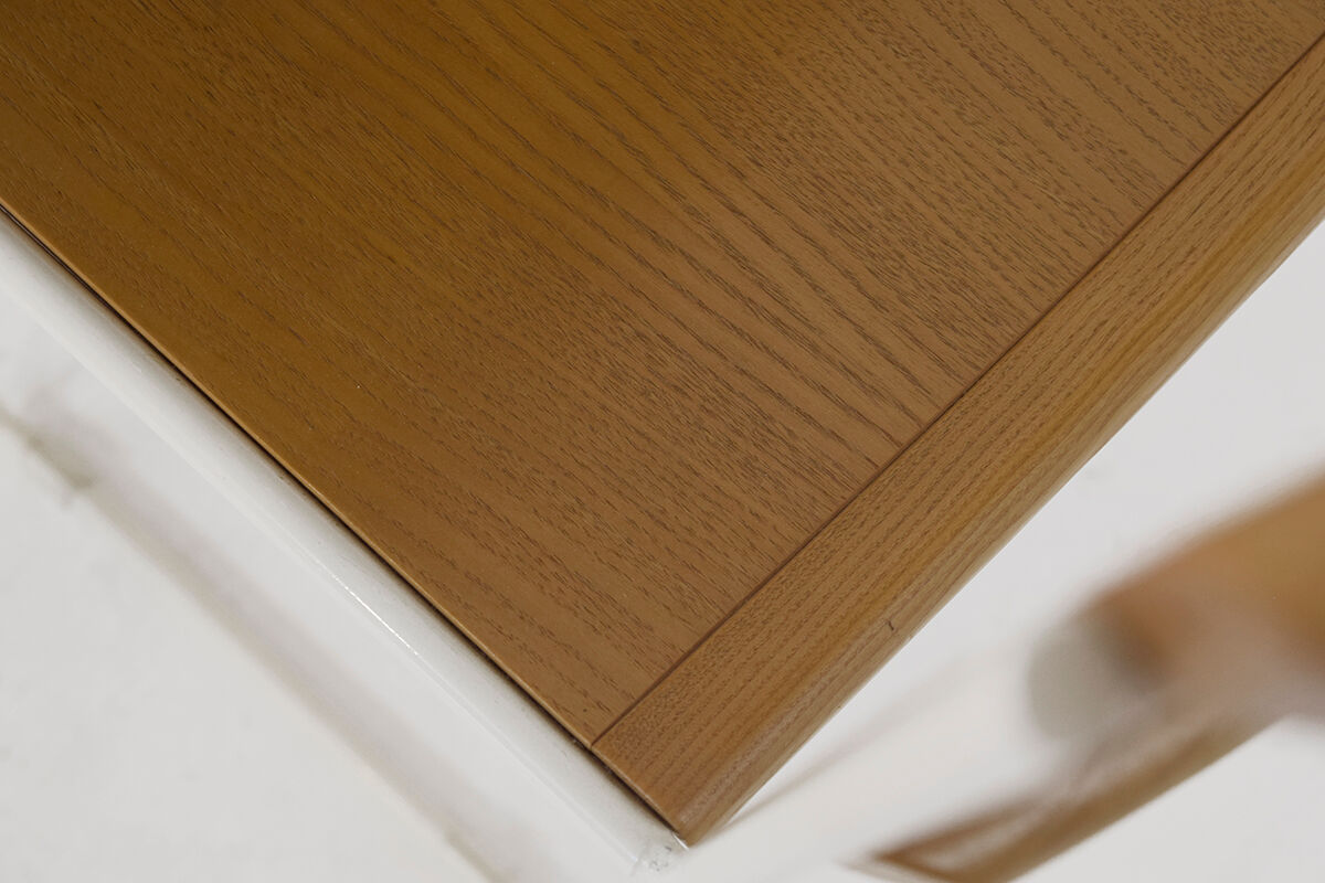 Minimalist Modernist dining set 4 wire chairs with maple wood and matching dining table,1980s