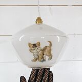 Vintage "kitten" chandelier in opaline