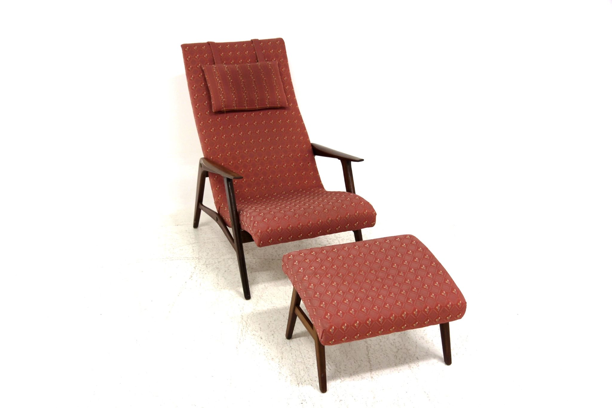 Fauteuil et repose-pied scandinave en teck, Suède, 1960