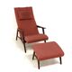 Scandinavian teak armchair & footrest, Sweden, 1960