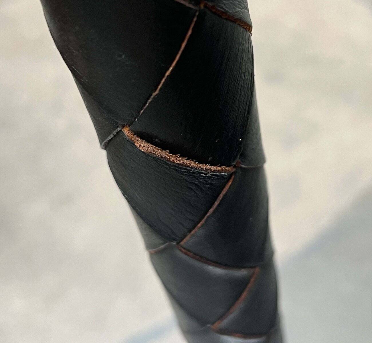 Leather floor lamp Model Flet modern Danish mid-century by Jo Hammerborg for Fog & Mørup, 1960s