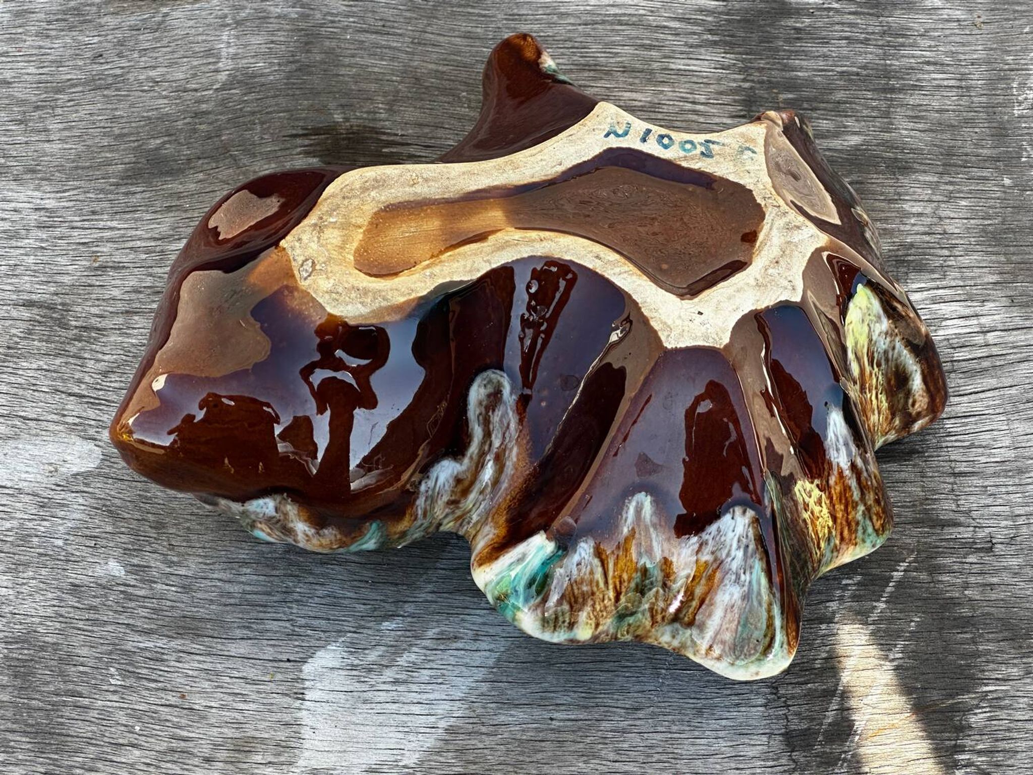 Vintage ceramic seashell trinket tray from Vallauris, 20/17 cm