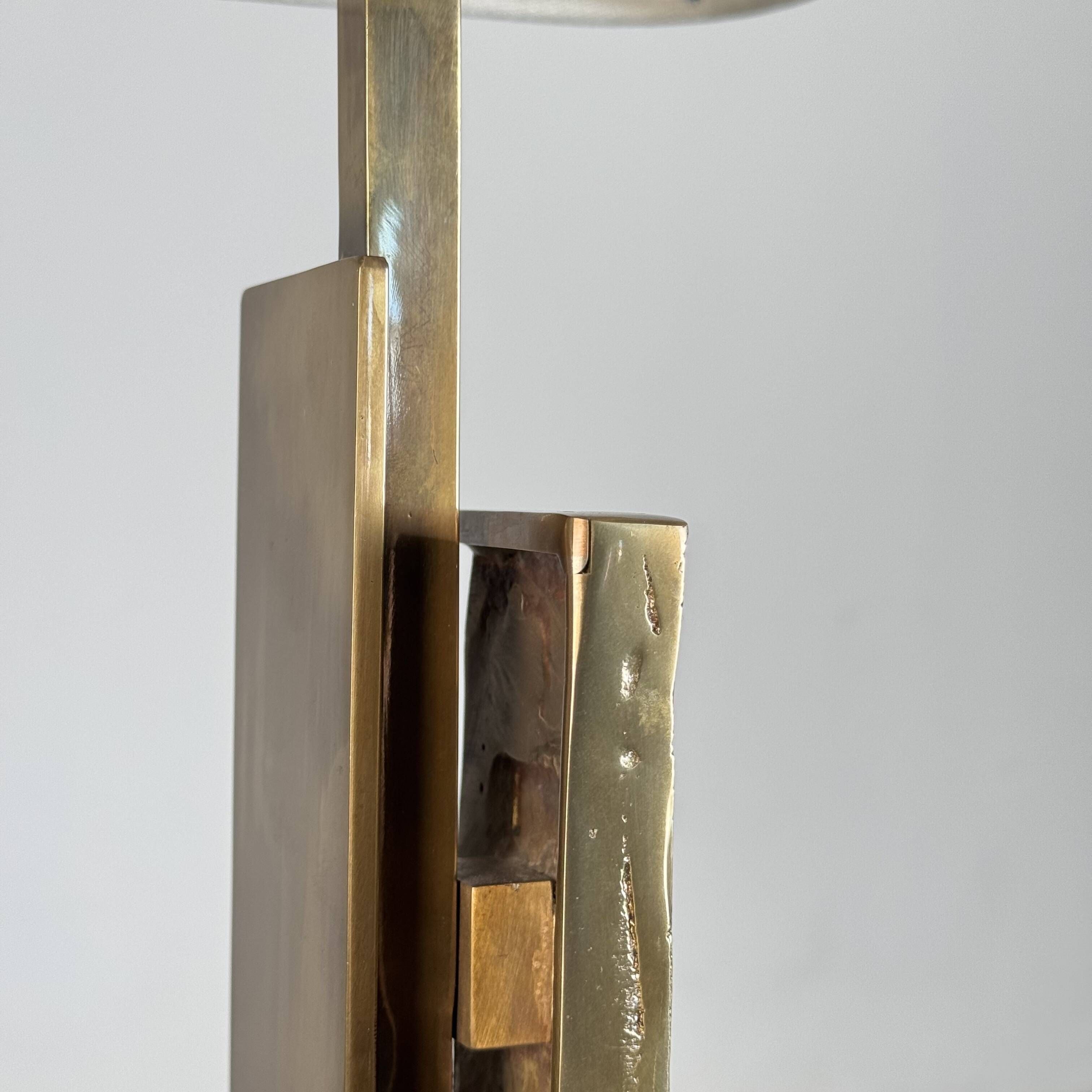 Pair of Dioniso Table Lamps in Marble and Brass by Angelo Brotto, Esperia