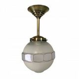 Art Deco pendant light with 12-sided glass ball, 1930s