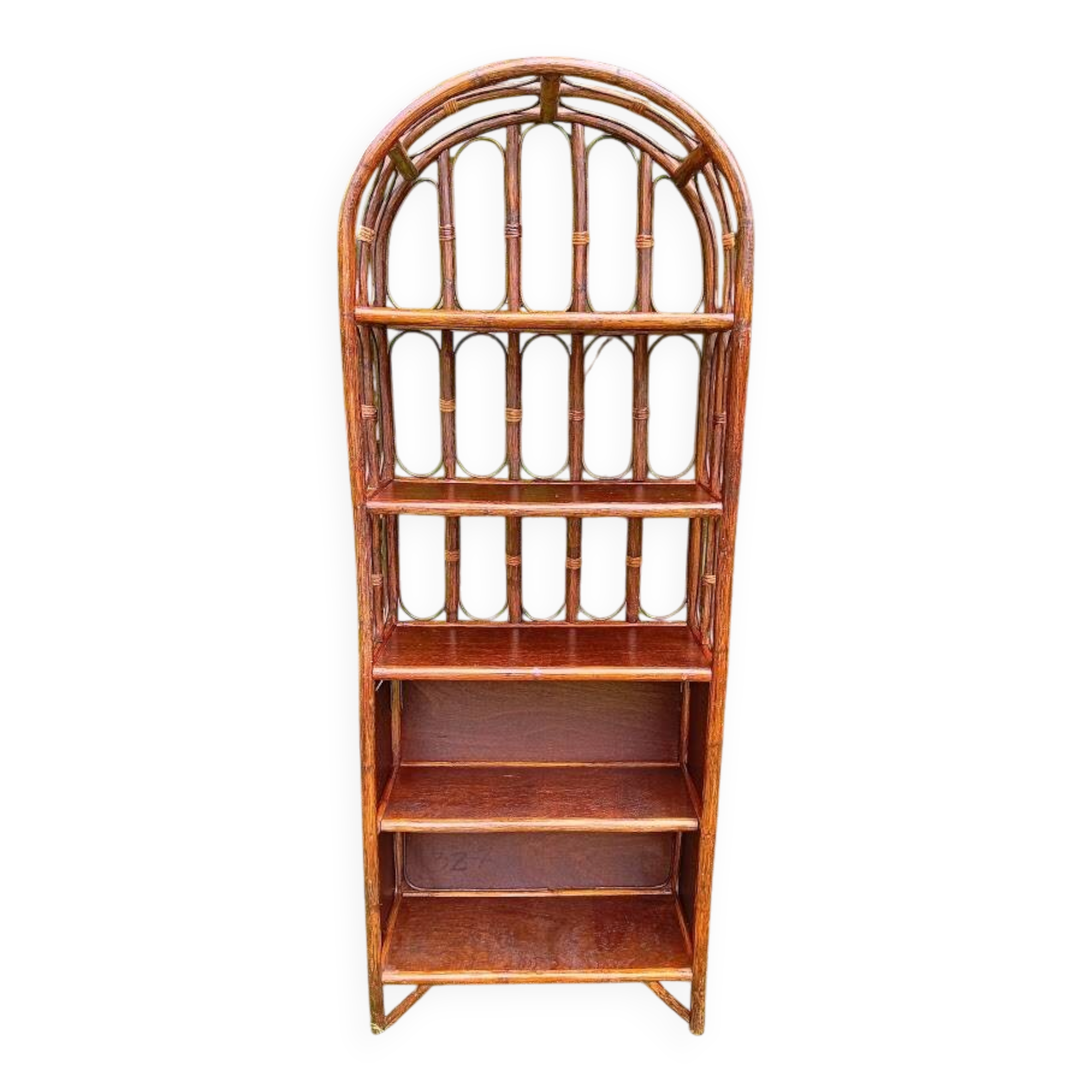 Bamboo wicker bookshelf