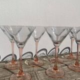 12 pink cocktail glasses Luminarc cuts