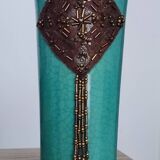 Vase en céramique craquelée verte