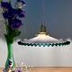 Suspension globe vintage en opaline bleue