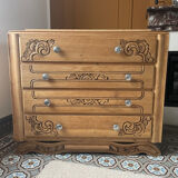 Antique carved wooden chest of drawers
