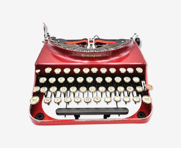 machine à écrire remington 3 rouge bordeaux original USA 1930 révisée ruban neuf