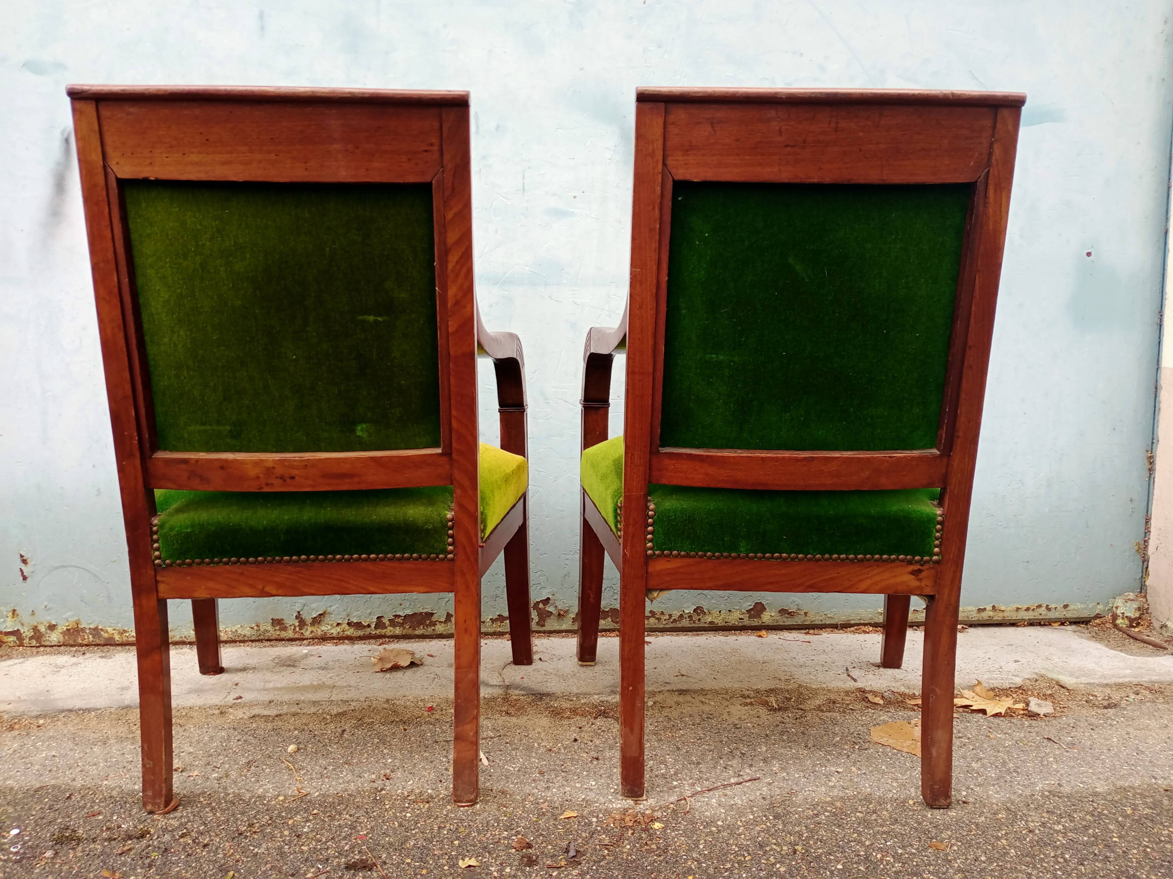 Pair of armchairs period resrauration