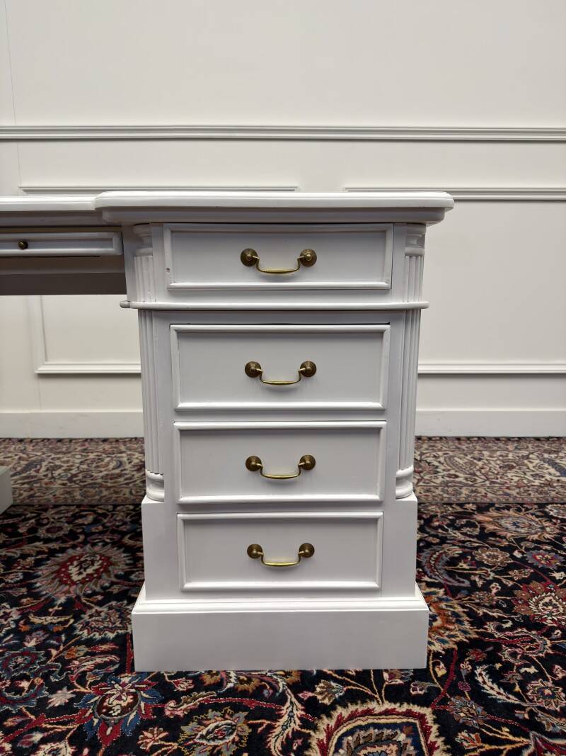 Classic English White Chesterfield Desk