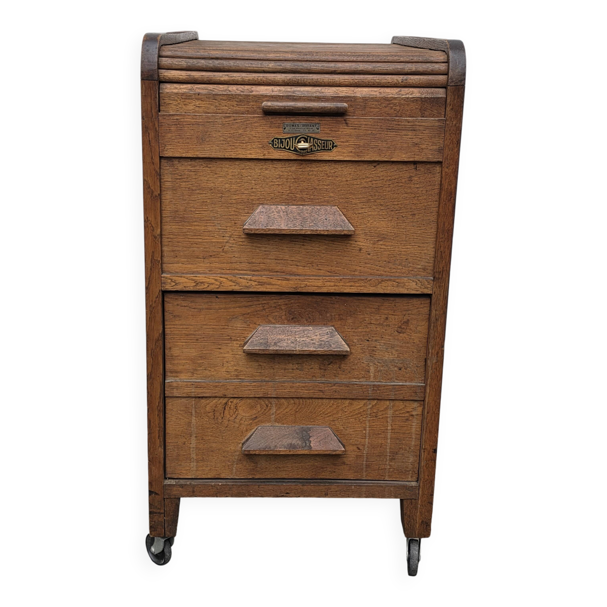 Vintage roll-top desk by the brand Bijou Classeur.
