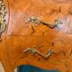 Louis XV style commode with marquetry and marble.