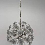 Sputnik dandelion chandelier glass chrome Emil Stejnar style 1970s Czechoslovakia