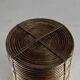 Pencil reed rattan and brass umbrella stand. or basket, Italy
