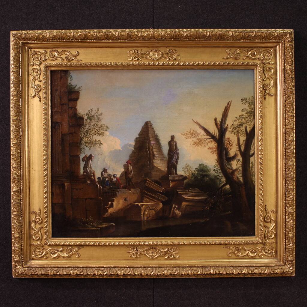Grand Capriccio avec ruines et figures classiques du XVIIIe siècle