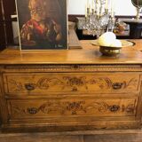 Professional furniture in light oak carved wood