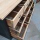 Old craft furniture with drawers façade and oak top