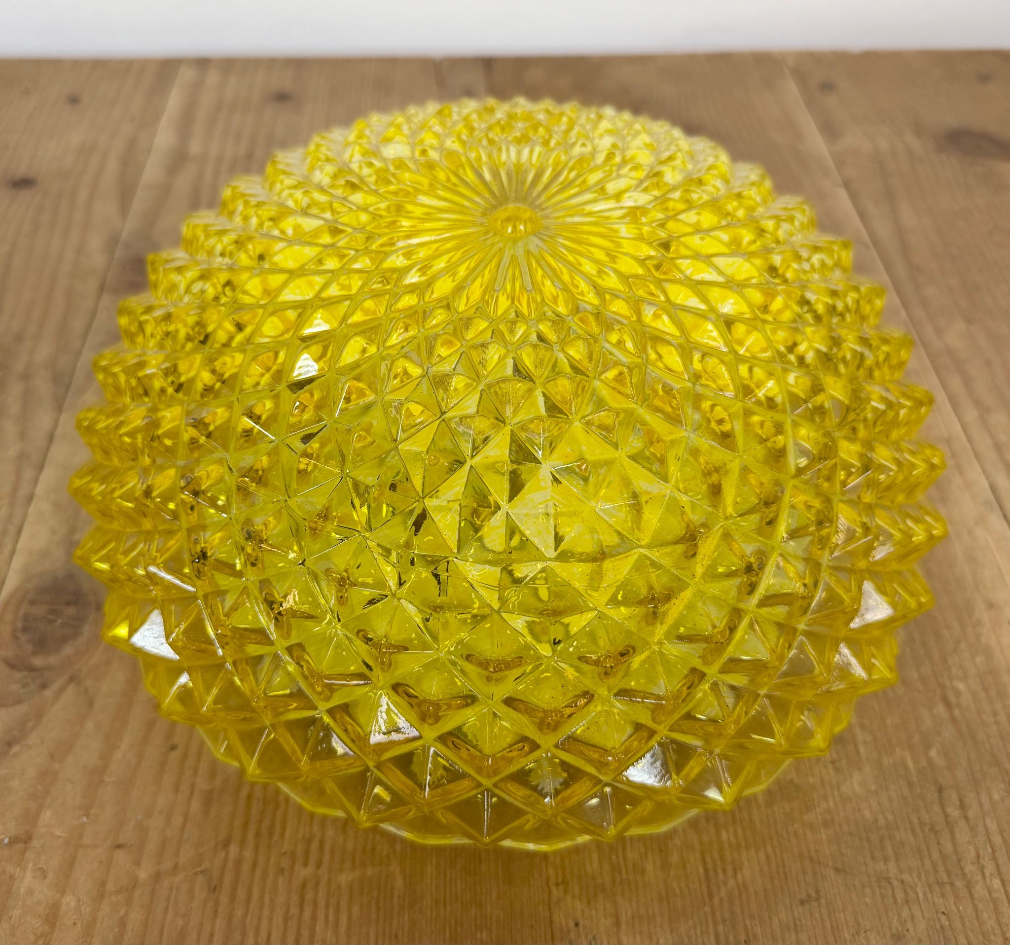 Vintage Glass Wall or Ceiling Light, 1970s