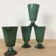 4 blue green ceramic mazagran glasses