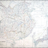 Map of China and Japan c1869 Keith Johnston Royal Atlas Hand coloured map
