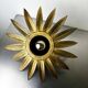 Spanish sunburst flush mount light fixture in gilt iron, Ferro Art, 1960s