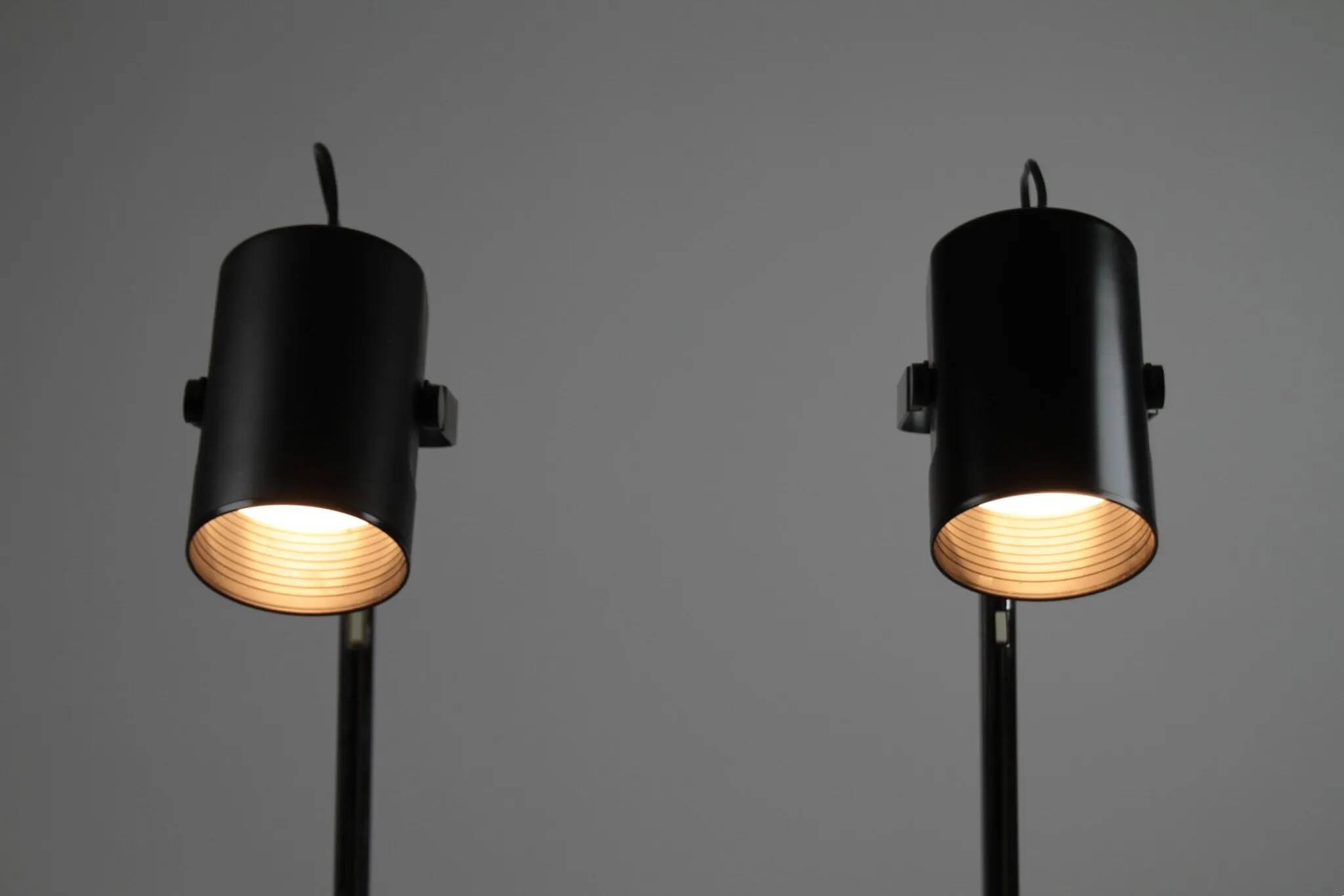 Pair of Black and Chrome “Orion” Floor Lamps by Per Sundstedt for Ateljé Lyktan, Sweden, 1960s