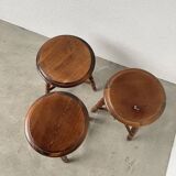 Trio of old tripod stools