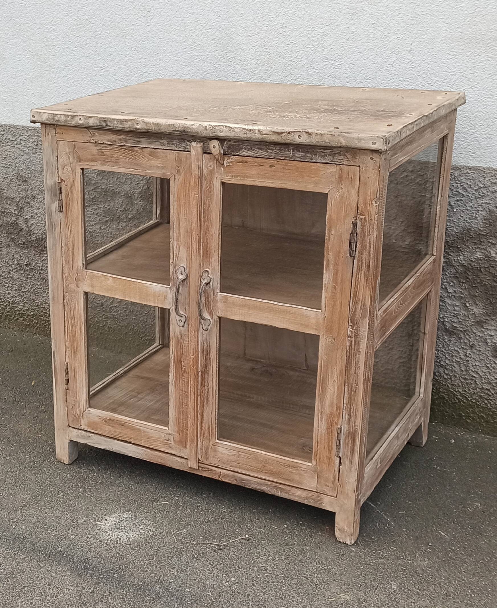 Cream white wooden display case