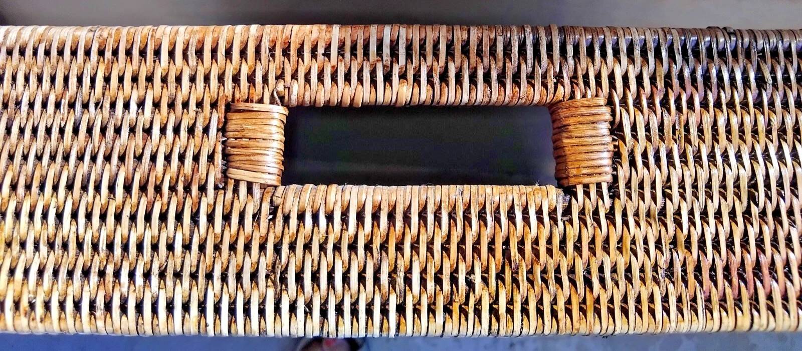 Vintage Rattan Butler's Tray on Stand