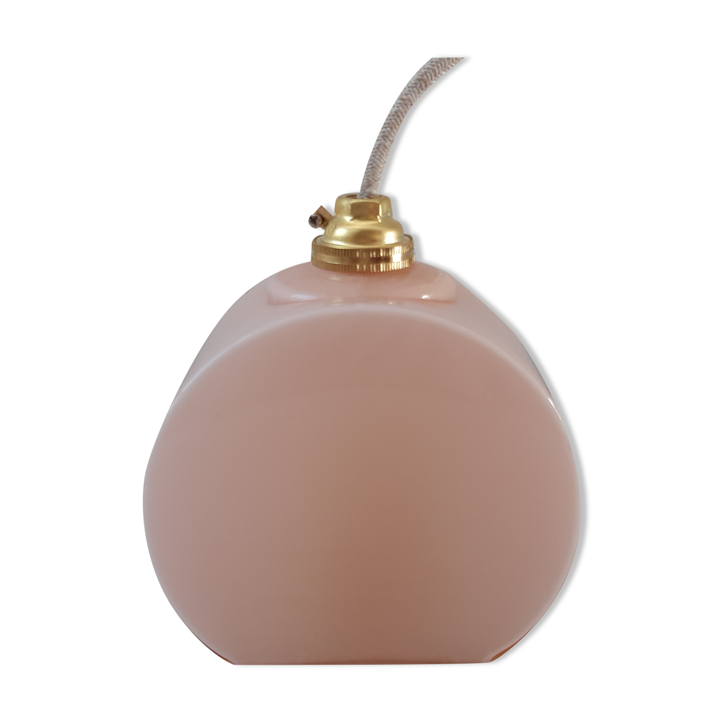 Suspension in powder pink opaline art deco 30s-40s