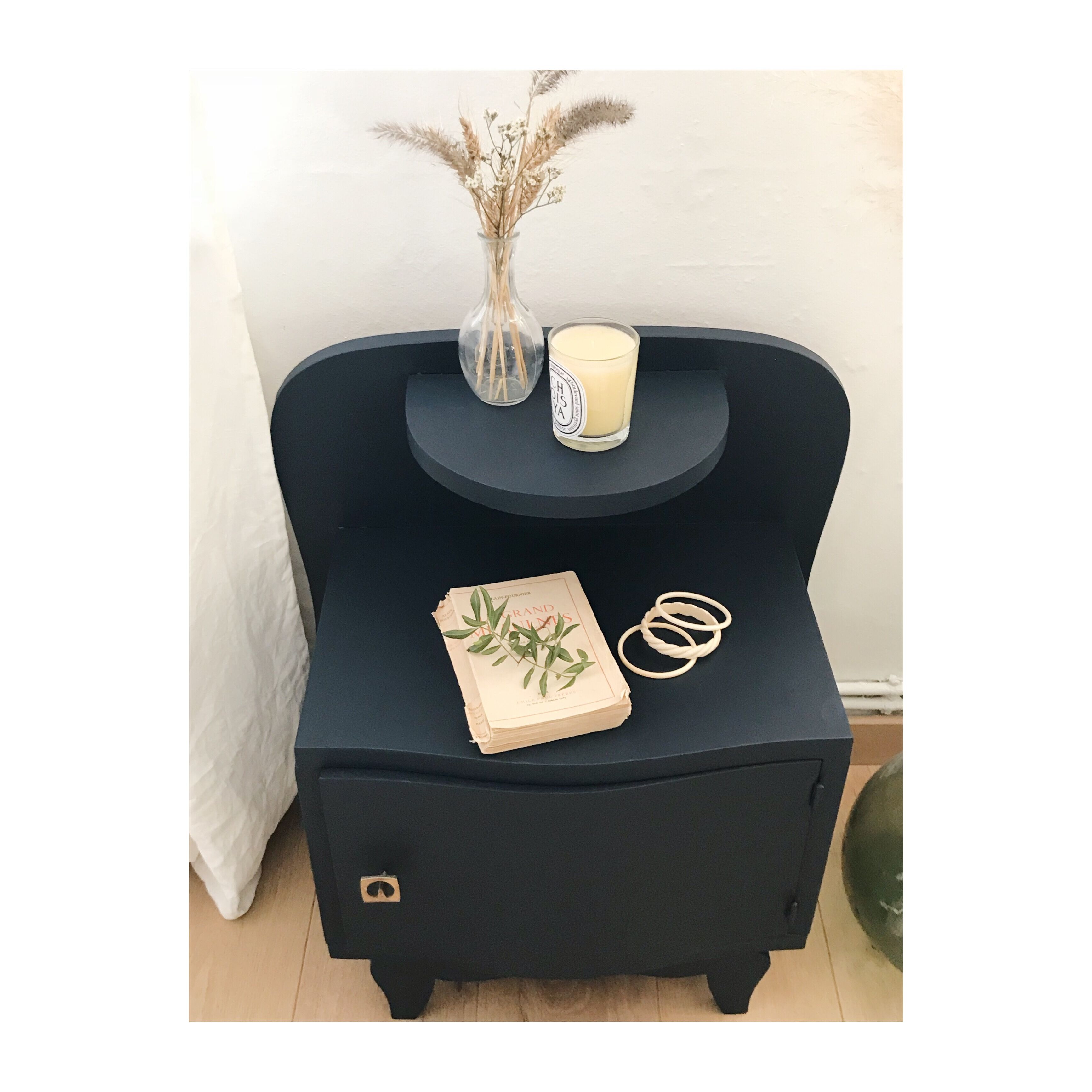 Midnight blue bedside table