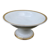 Antique monogrammed white and gilded porcelain compotier